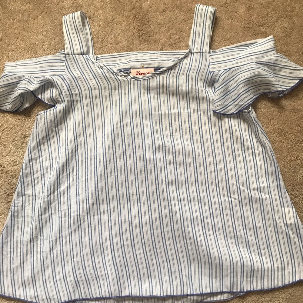 Off the shoulder striped top